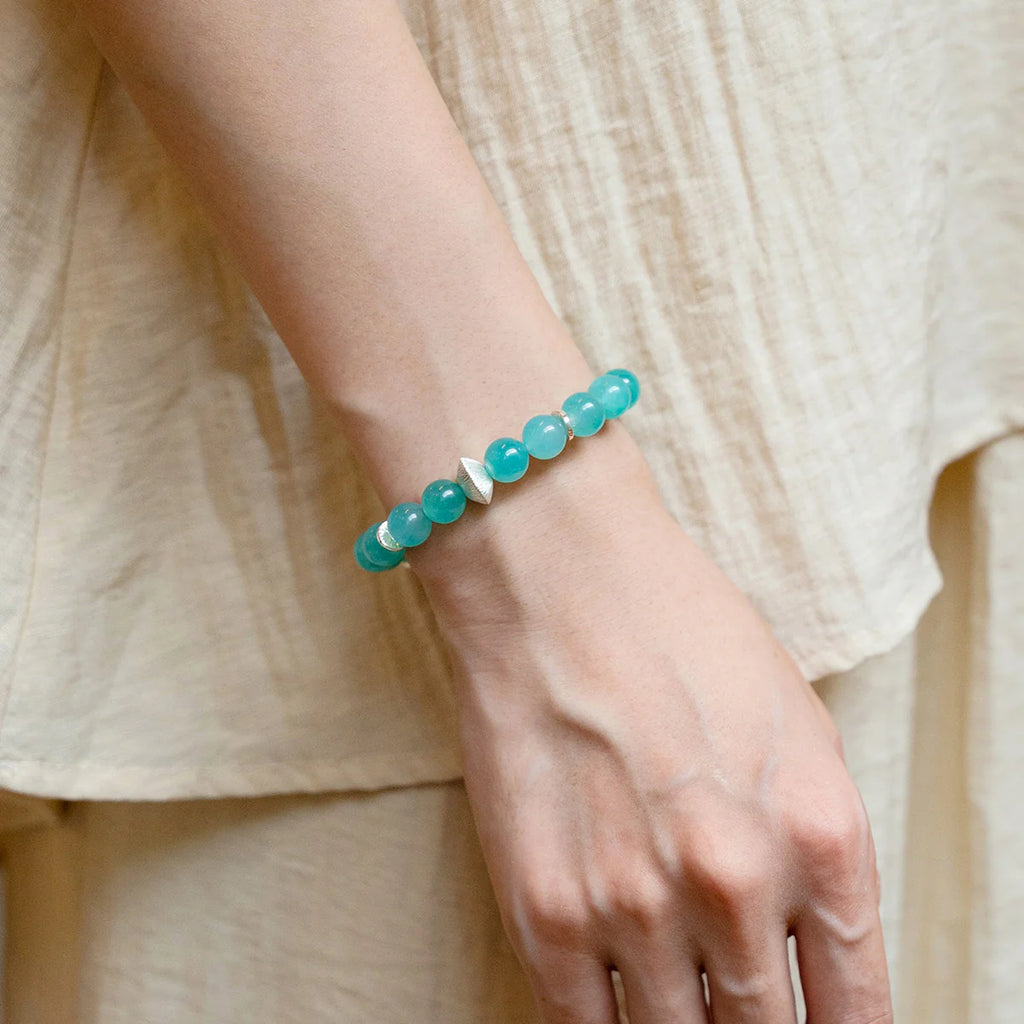 亞馬遜石和藍晶石能量手鍊