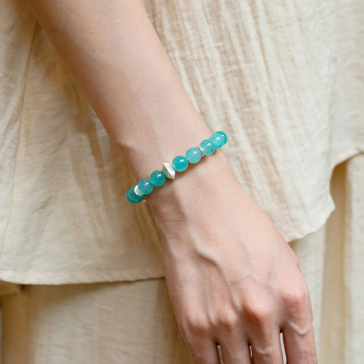 亞馬遜石和藍晶石能量手鍊