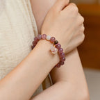 腮紅和諧水晶手鍊，配葫蘆吊墜