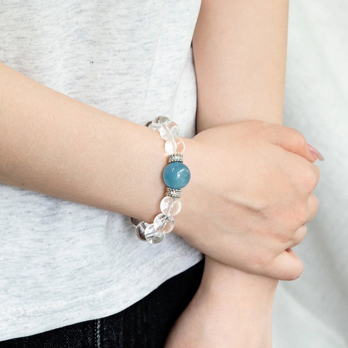 海藍寶透明石英手鍊