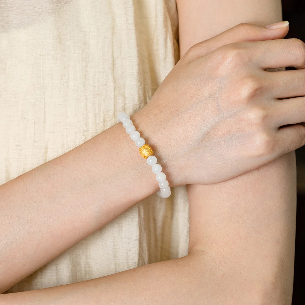 白色玉咒珠手鍊