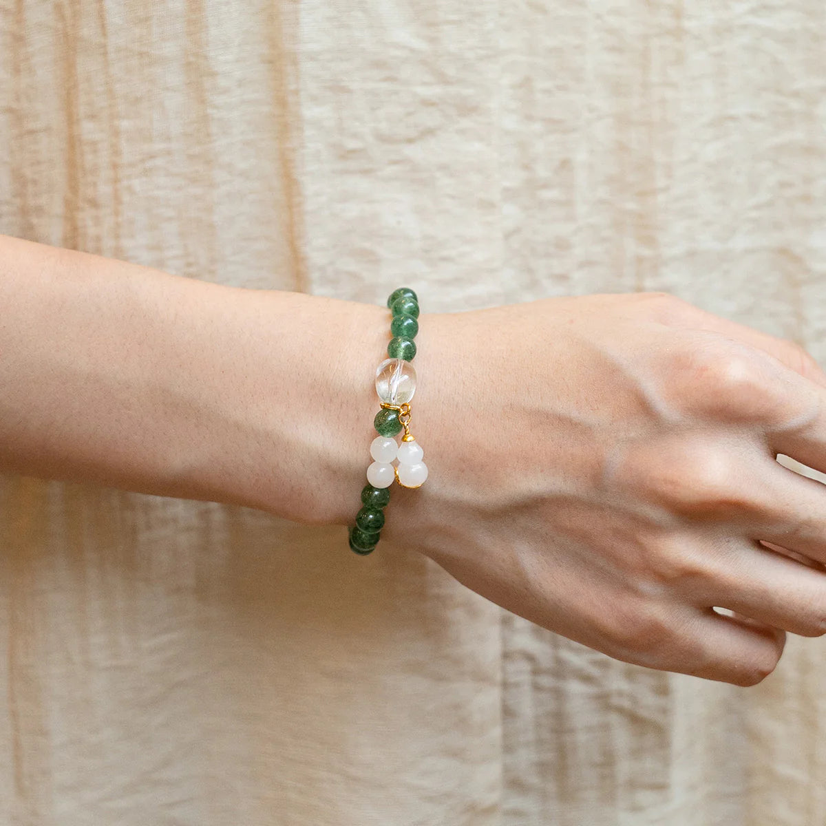綠色草莓水晶玉葫蘆手鍊