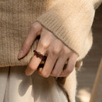 石榴石沉香能量戒指