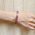 腮紅和諧水晶手鍊，配葫蘆吊墜