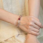 月光石與透明石英和諧手鍊