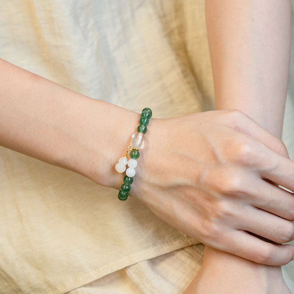 綠色草莓水晶玉葫蘆手鍊