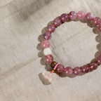 腮紅和諧水晶手鍊，配葫蘆吊墜