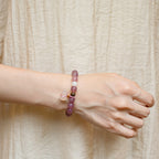 腮紅和諧水晶手鍊，配葫蘆吊墜