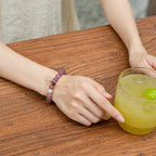 腮紅和諧水晶手鍊，配葫蘆吊墜