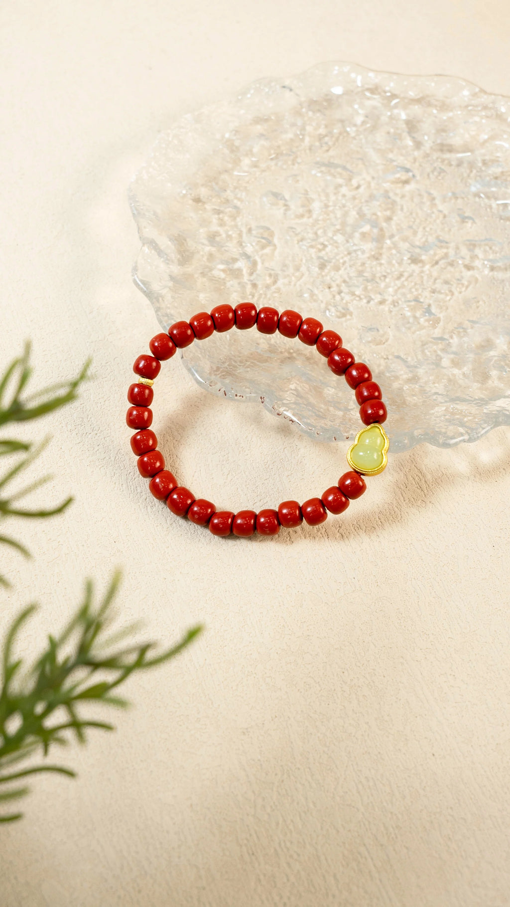 天然硃砂和玉珠手鍊
