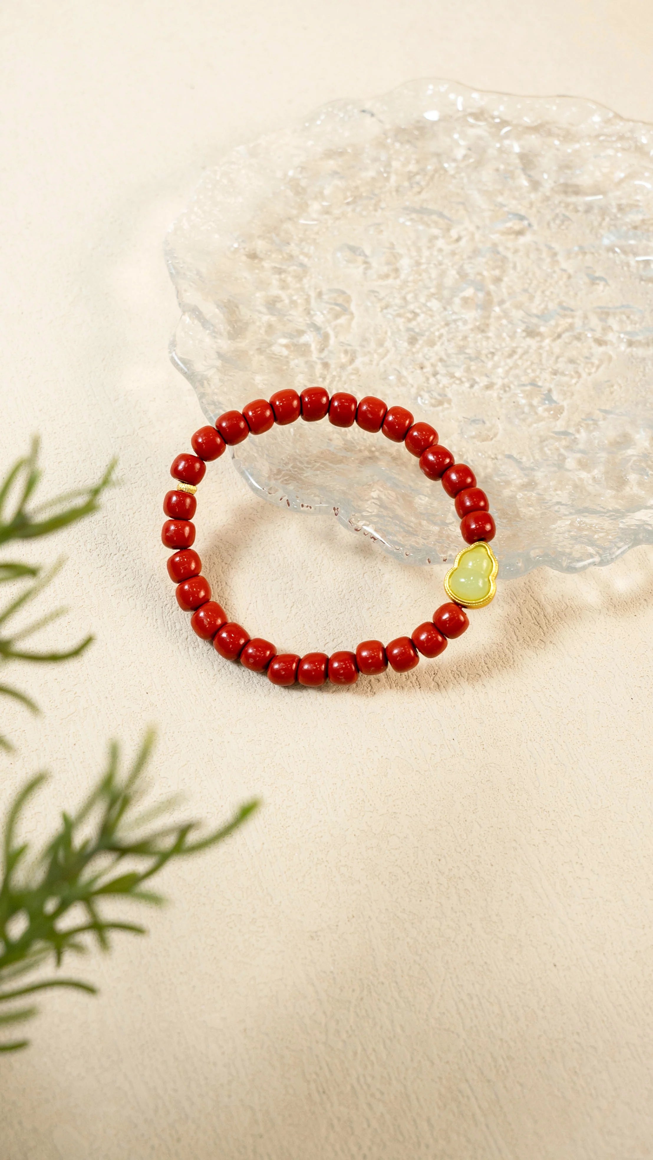 天然硃砂和玉珠手鍊
