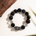 黑曜石虎眼石貔貅護身手鍊