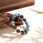 海藍寶與椰木和諧手鍊