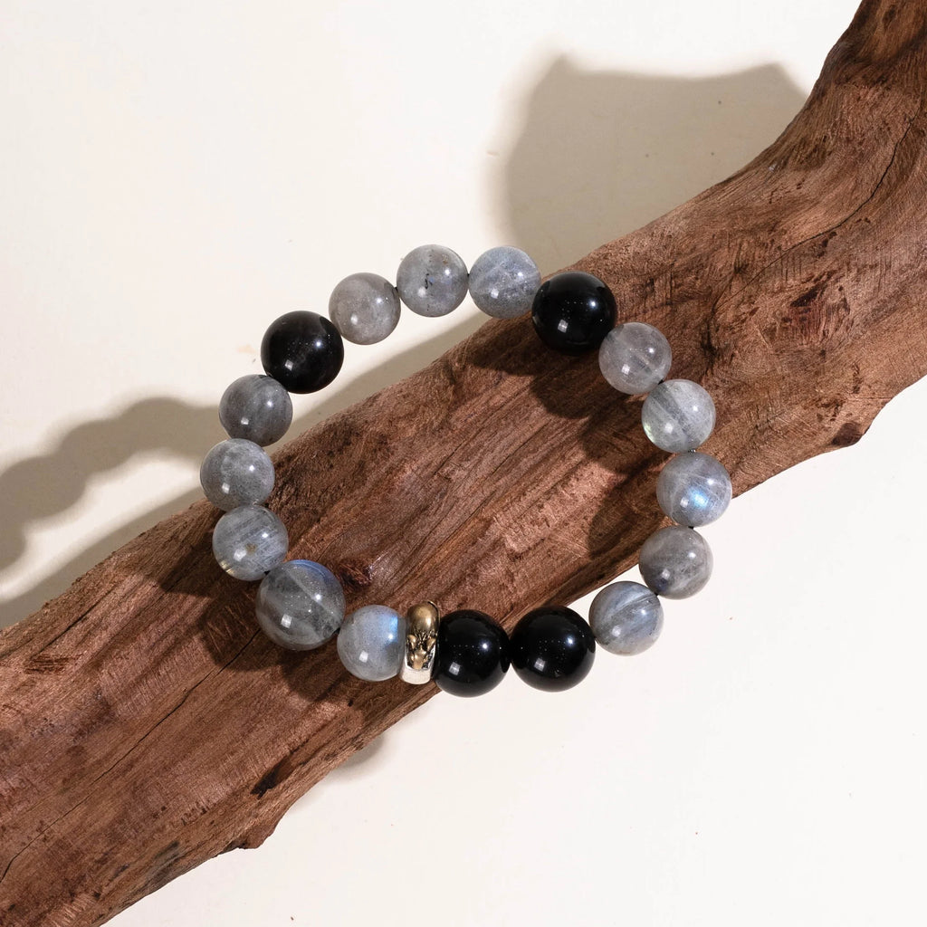 鼠年生肖守護手鍊 – 海藍寶石與黑曜石水之守護者