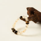 牛座星座守護手鍊 – 虎眼石和金紅石石英，具有接地氣的功效