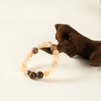 羊生肖和諧手鍊 – 金紅石石英和鋰雲母