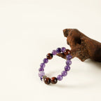 蛇生肖守護手鍊 – 紫水晶與紅虎眼石，幫助您專注