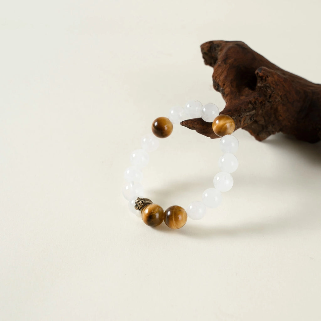 猴年生肖手鍊 – 虎眼石與石英，象徵活力