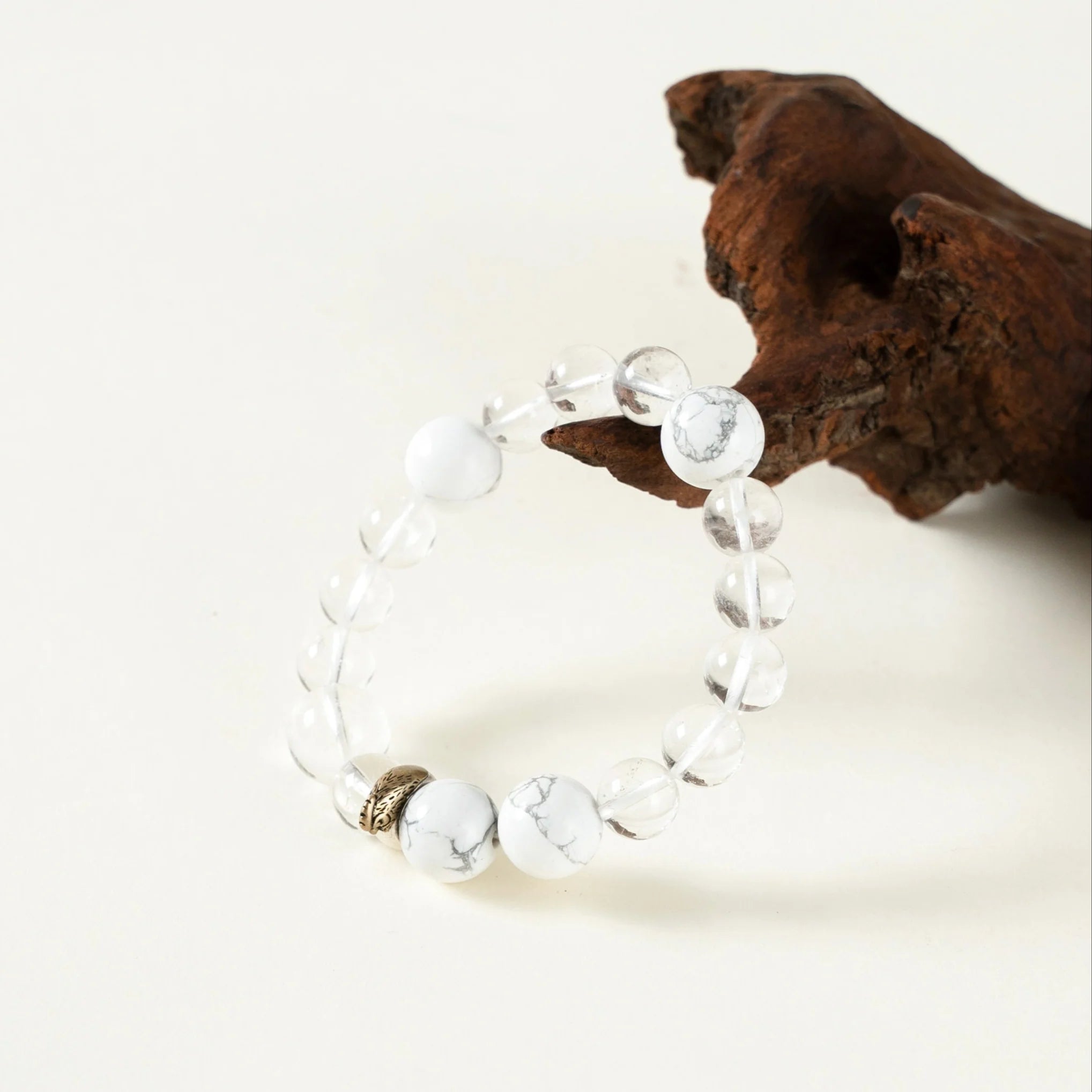 生肖雞命理手鍊 – 石英和白紋石