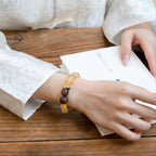 羊生肖和諧手鍊 – 金紅石石英和鋰雲母