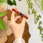 馬生肖能量手鍊 – 紅玉髓和紫水晶