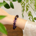 蛇生肖守護手鍊 – 紫水晶與紅虎眼石，幫助您專注