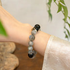 鼠年生肖守護手鍊 – 海藍寶石與黑曜石水之守護者