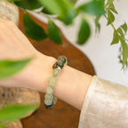 虎年生肖守護手鍊 – 葡萄石與拉長石，象徵勇氣