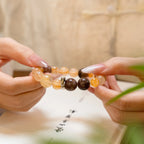 羊生肖和諧手鍊 – 金紅石石英和鋰雲母