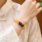 羊生肖和諧手鍊 – 金紅石石英和鋰雲母