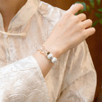 生肖雞命理手鍊 – 石英和白紋石