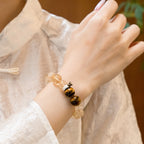 牛座星座守護手鍊 – 虎眼石和金紅石石英，具有接地氣的功效