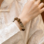 兔生肖守護手鍊 – 花園石英與木材，寓意心靈清晰