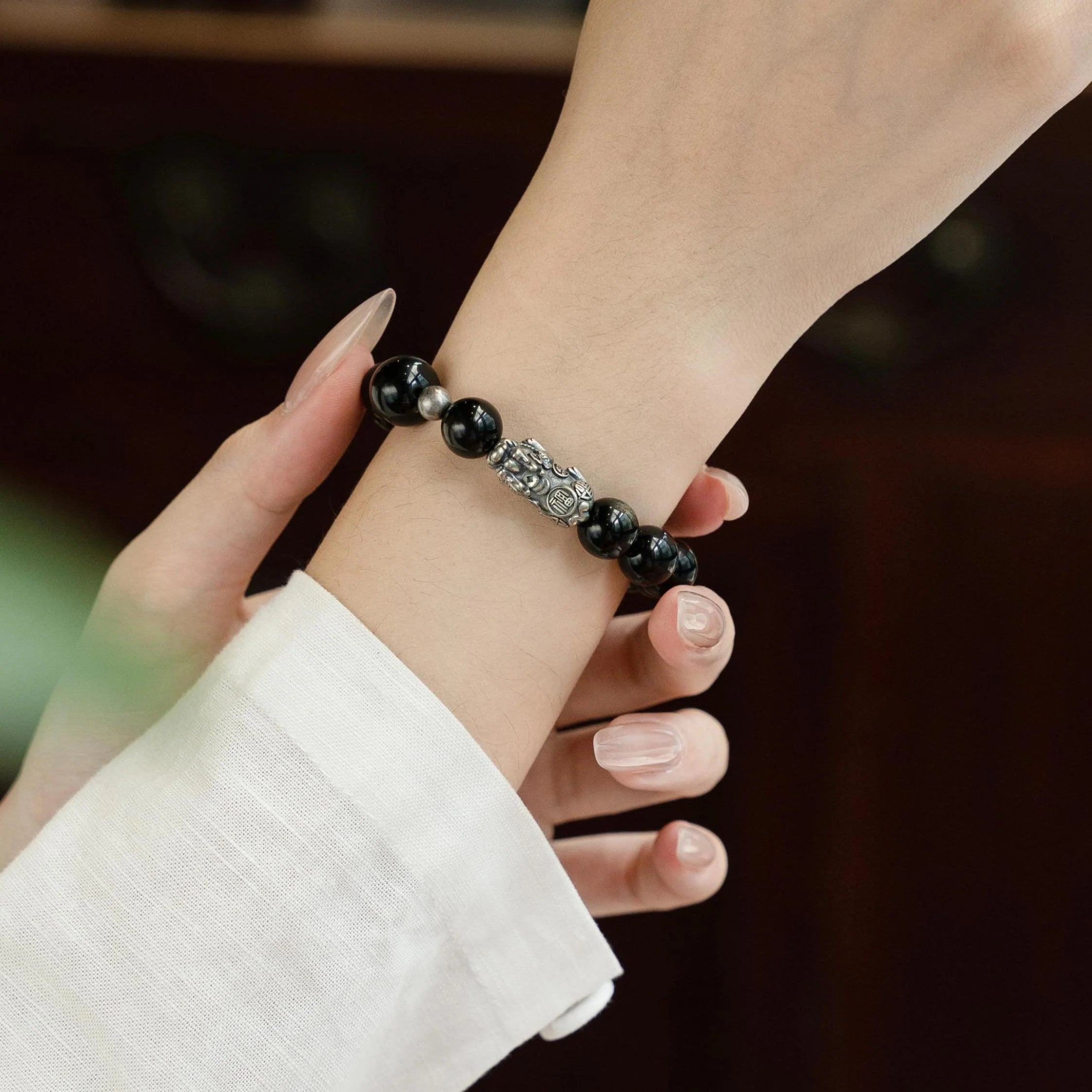 黑曜石貔貅手鏈